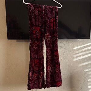 Free People Velvet Floral Flare Pants